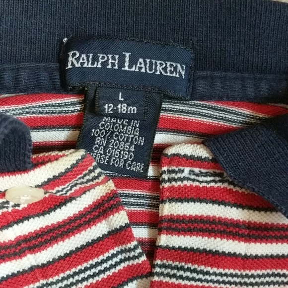 Ralph Lauren 12-18 mos red, white & blue striped - Picture 2 of 5